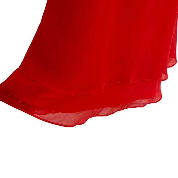 ZAC POSEN Red Flouncy Mini Cocktail Dress Flirty Evening Size 8 - Picture 3 of 10
